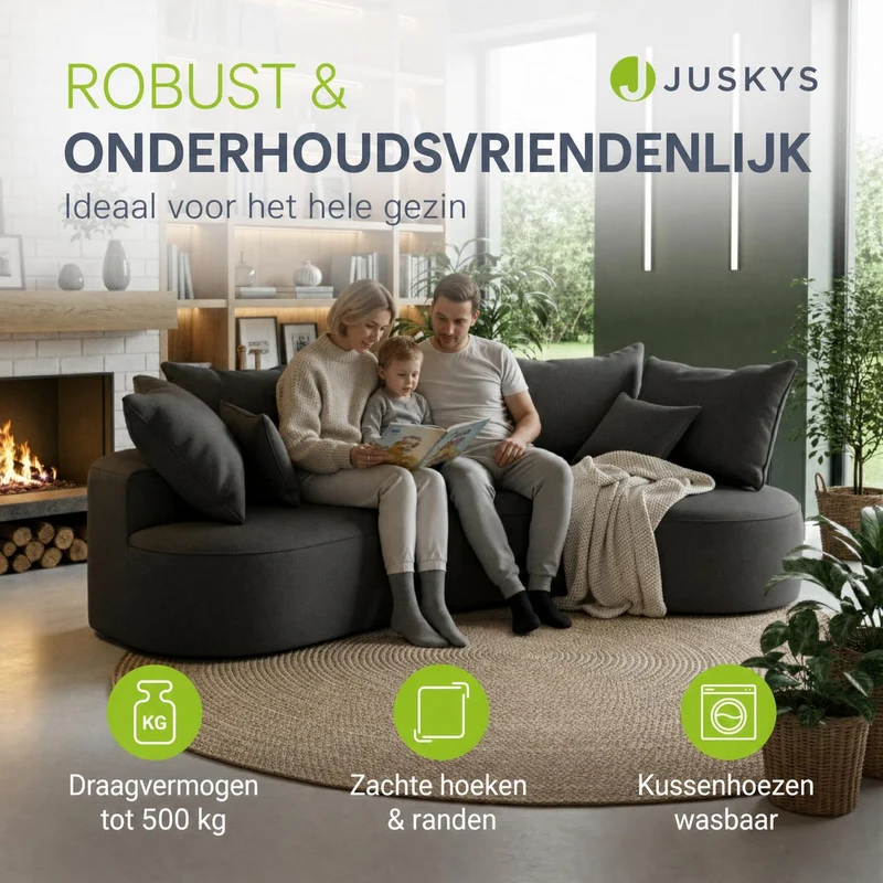 Sofa Tirano mit Ottomane & Dekokissen