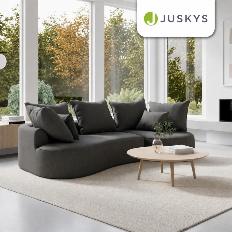 Sofa Tirano mit Ottomane & Dekokissen