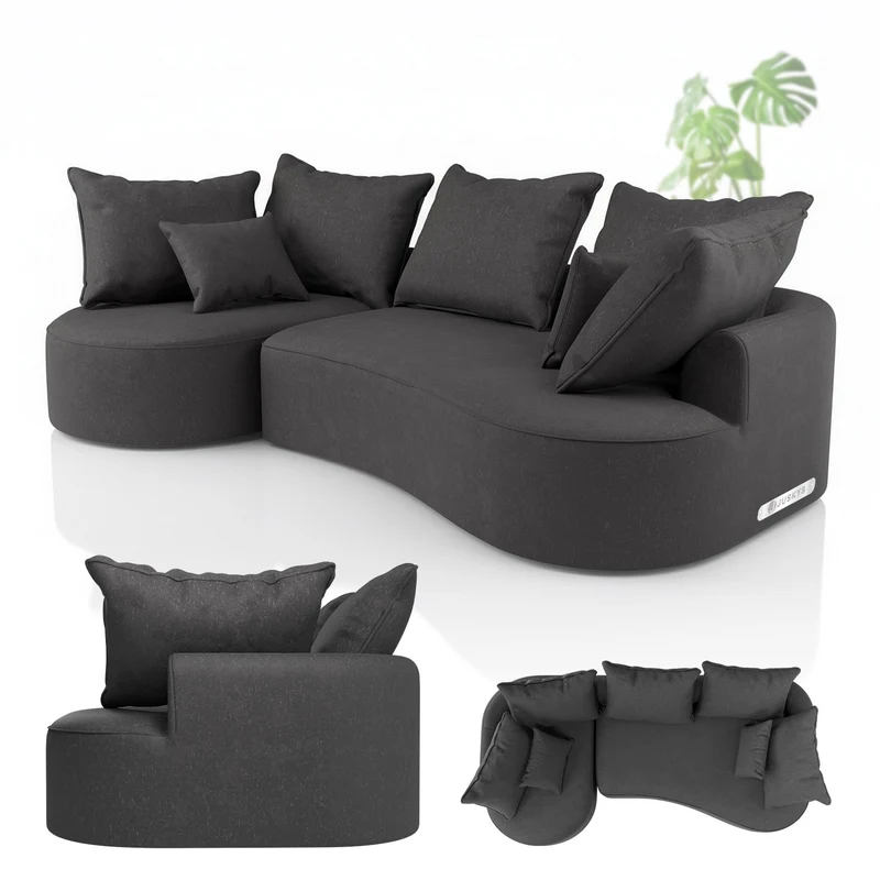 Sofa Tirano mit Ottomane & Dekokissen