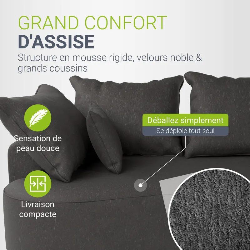 Sofa Tirano mit Ottomane & Dekokissen