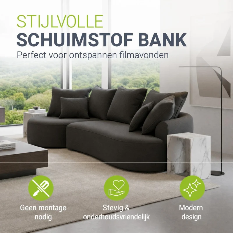 Sofa Tirano mit Ottomane & Dekokissen