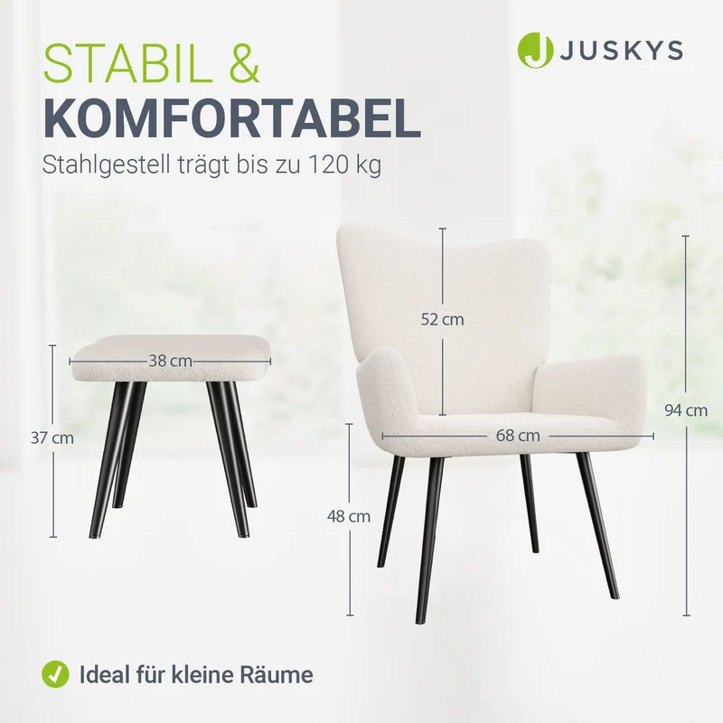 Ohrensessel mit optionalem Hocker Odense