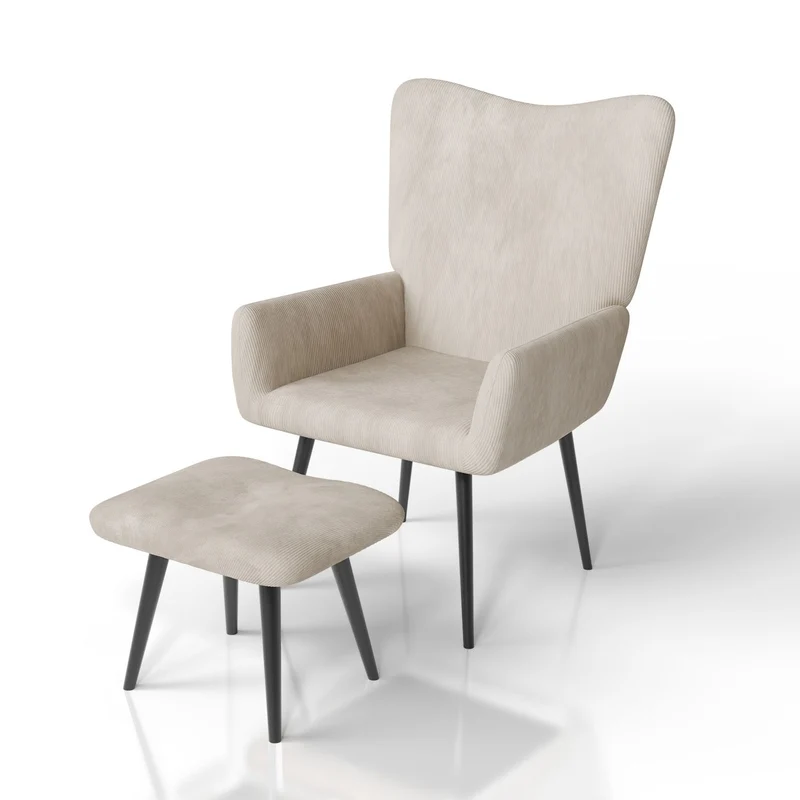 Ohrensessel mit optionalem Hocker Odense