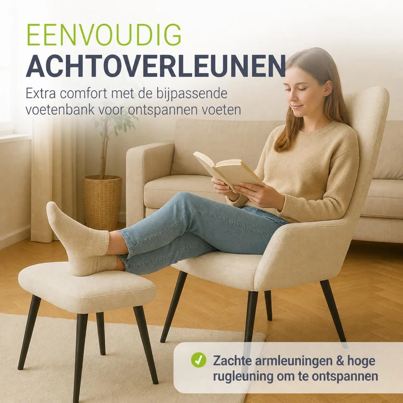 Ohrensessel mit optionalem Hocker Odense