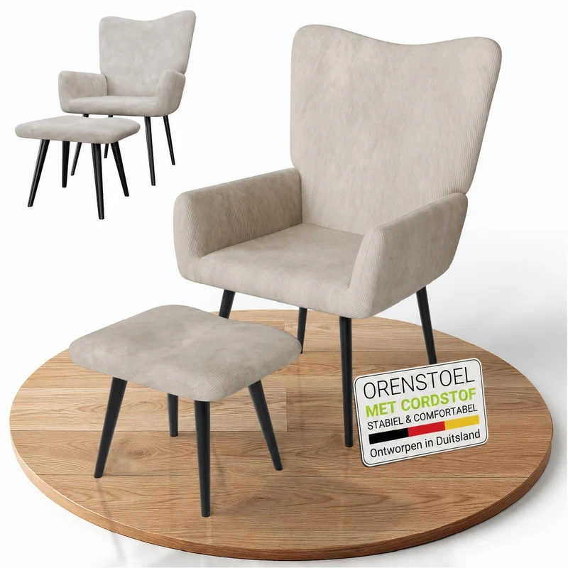 Ohrensessel mit optionalem Hocker Odense
