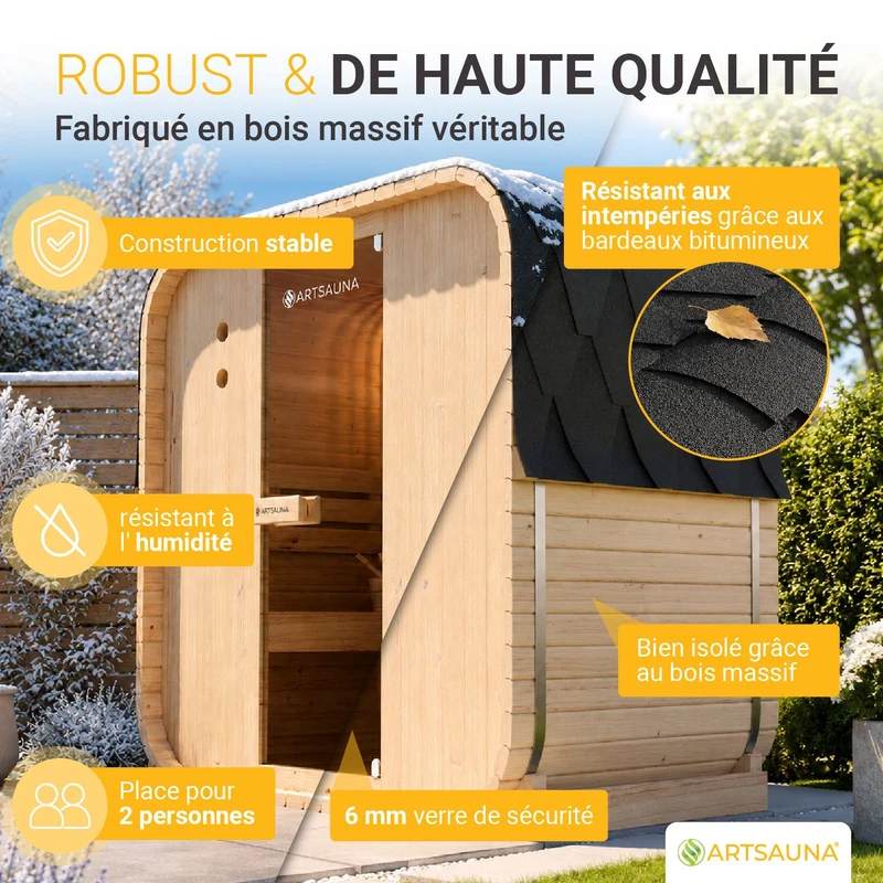 Fasssauna quadratisch Nolvik