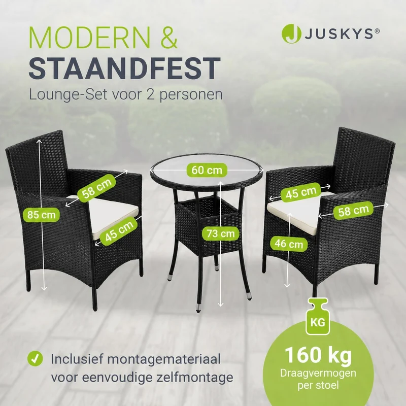 Polyrattan Balkon Set Bayamo
