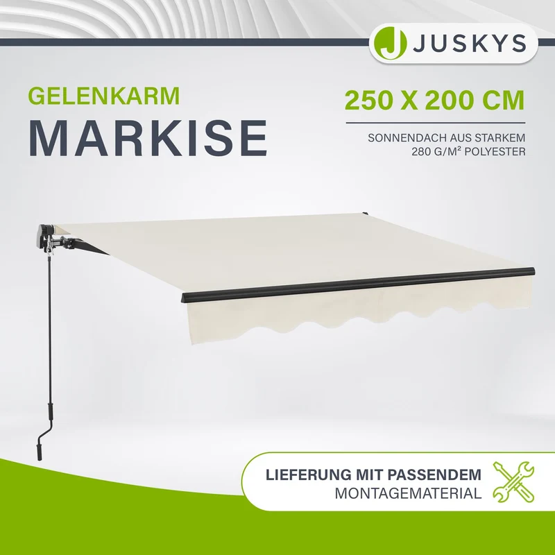 Gelenkarmmarkise mit Kurbel