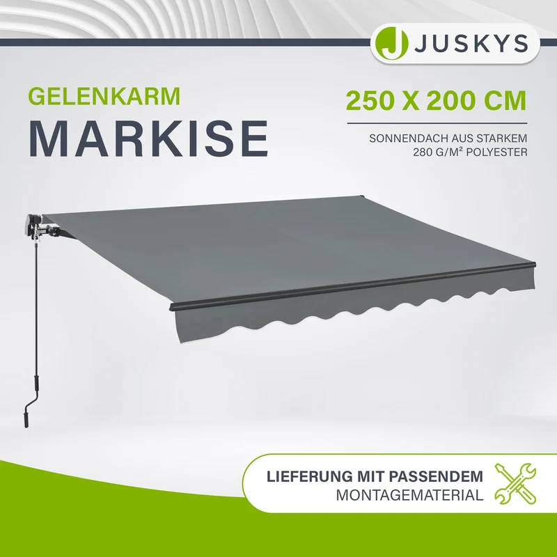 Gelenkarmmarkise mit Kurbel