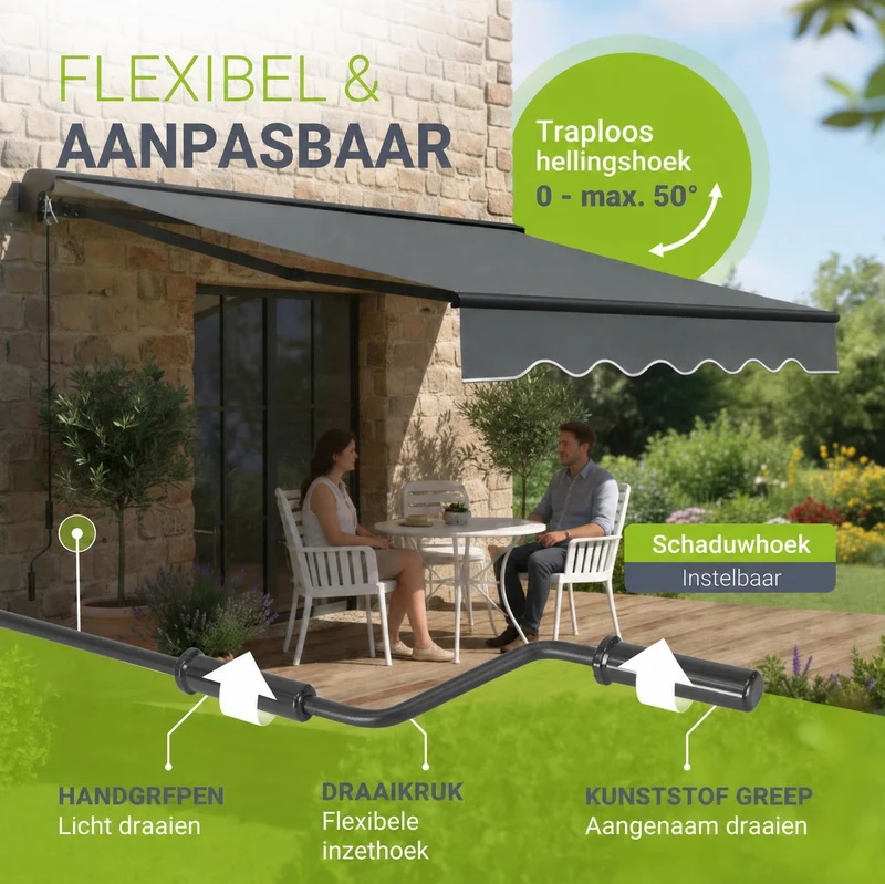 Gelenkarmmarkise mit Kurbel