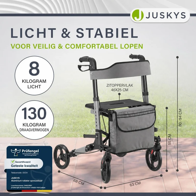 Aluminium Rollator Vital mit Sitz
