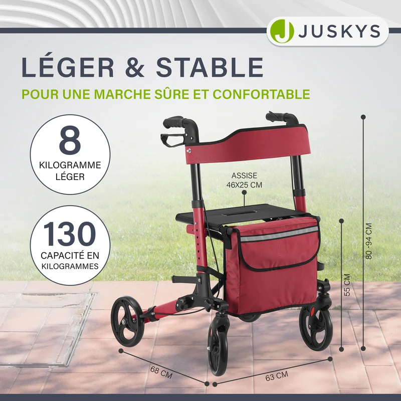 Aluminium Rollator Vital mit Sitz