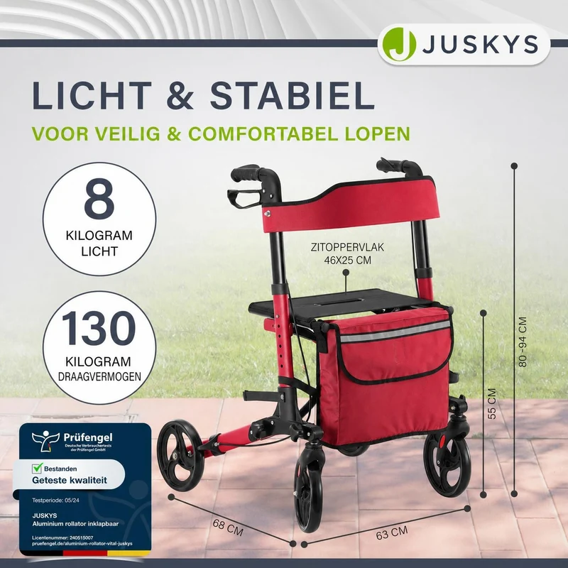 Aluminium Rollator Vital mit Sitz