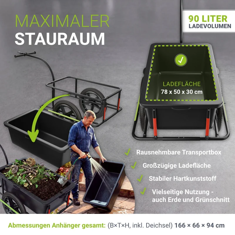 Transportanhänger / Fahrradanhänger 90 Liter