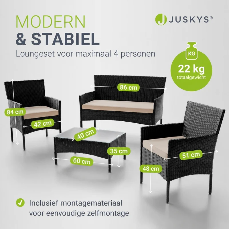 Polyrattan Sitzgruppe Fort Myers