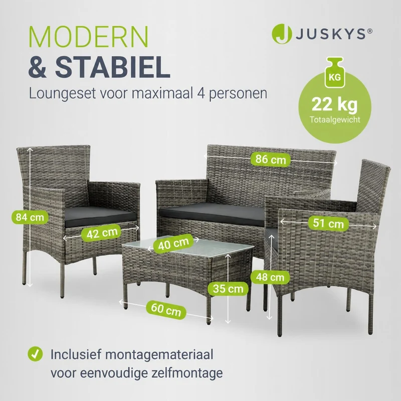 Polyrattan Sitzgruppe Fort Myers