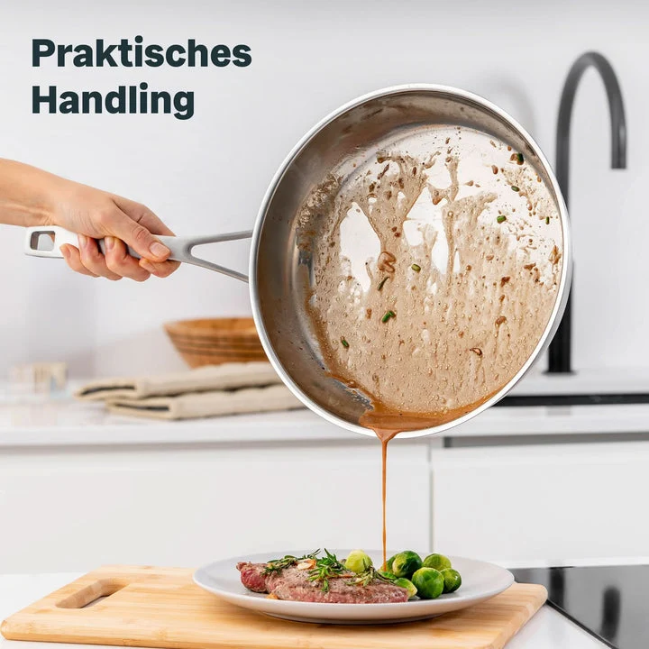 B-Ware SILBERTHAL Edelstahlpfanne unbeschichtet Sandwichboden spülmaschinenfest
