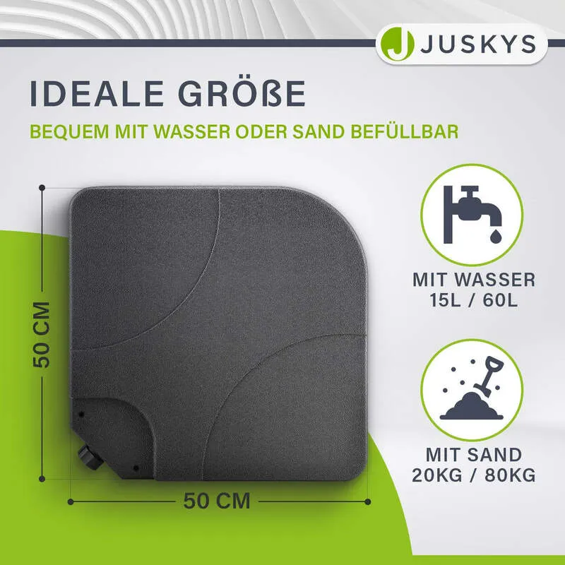 B-Ware Schirmgewicht 4er Set QuadGewicht HDPE befüllbar bis 80kg schwarz stabil
