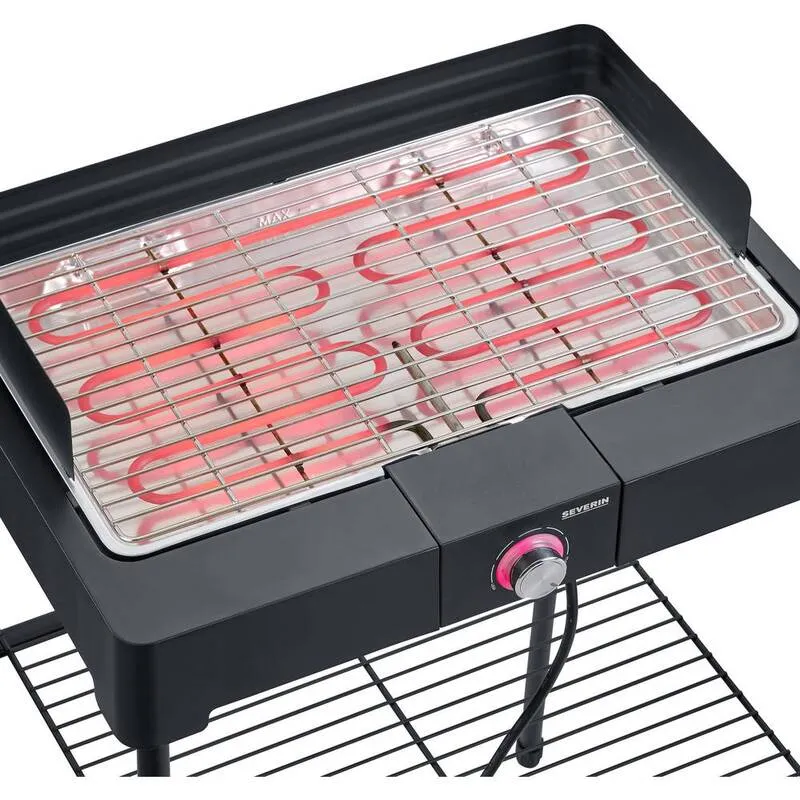 B-Ware Severin Elektro Tischgrill PG 8566 Grillgerät mit Kontrollleuchte schwarz 2200W