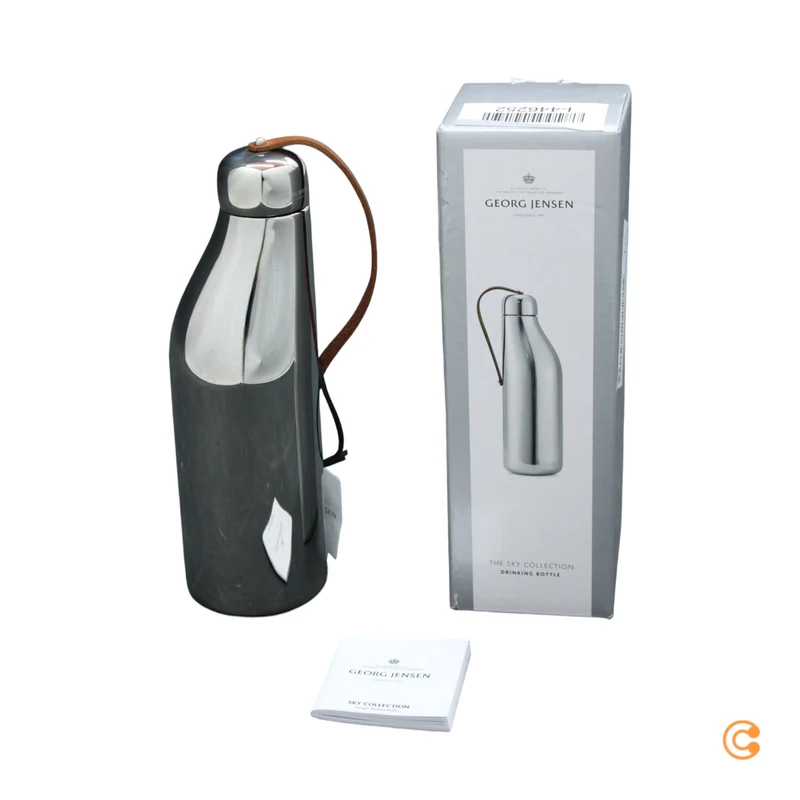 B-Ware Georg Jensen Trinkflasche Flasche Sky Edelstahl Lederband 500 ml SIEHE TEXT/FOTO