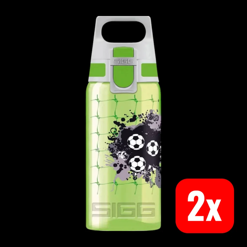 2x B-Ware SIGG Trinkflasche Flasche VIVA ONE Football 0,5 L Getränkebehälter Grün 2 STÜCK
