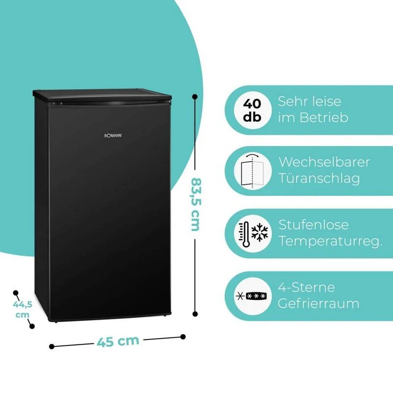 Bomann GS 7256 Gefrierschrank Tiefkühler schwarz 45cm E 60L 60W SIEHE TEXT/FOTO