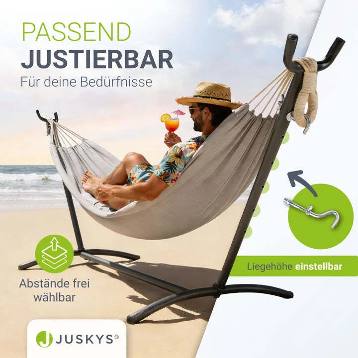 B-Ware Hängematte Paya Mobile Outdoor Hängematte mit Tragetasche und Gestell grau