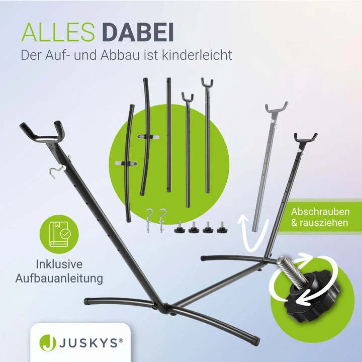 B-Ware Hängematte Paya Mobile Outdoor Hängematte mit Tragetasche und Gestell grau