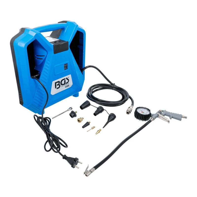 B-Ware BGS technic Druckluft Kompressor 3386 tragbar 1100W 8bar 180l/min Adapter-Set