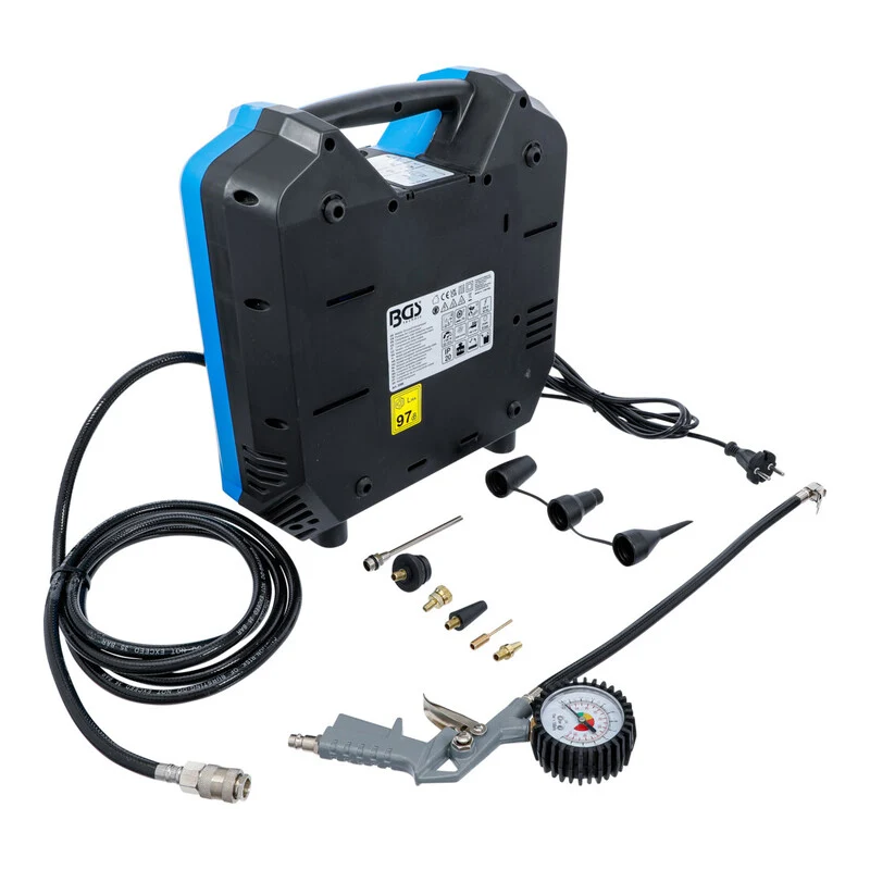B-Ware BGS technic Druckluft Kompressor 3386 tragbar 1100W 8bar 180l/min Adapter-Set