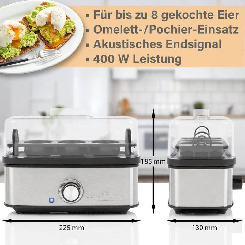 B-Ware ProfiCook Eierkocher Eierbereiter Omelett Pochierer Einsatz 8Eier Edelstahl