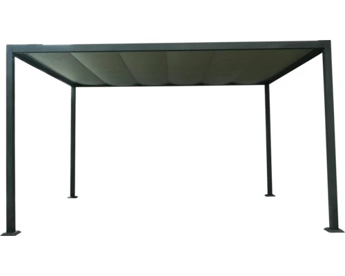 B-Ware GARDEN PLACE Pavillon Gartenpavillon Aluminium grau Terrasse Sonnenschutz 3x4 m