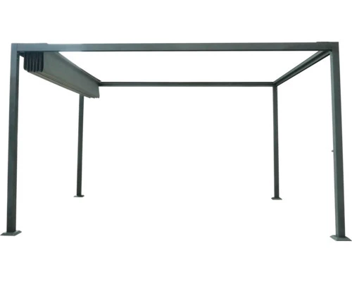 B-Ware GARDEN PLACE Pavillon Gartenpavillon Aluminium grau Terrasse Sonnenschutz 3x4 m