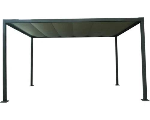 B-Ware GARDEN PLACE Pavillon Gartenpavillon Aluminium grau Terrasse Sonnenschutz 3x4 m