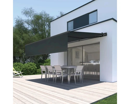 B-Ware Markise Sonnenschutz Balkon Terrasse Vernazza Halbkassettenmarkise Anthrazit