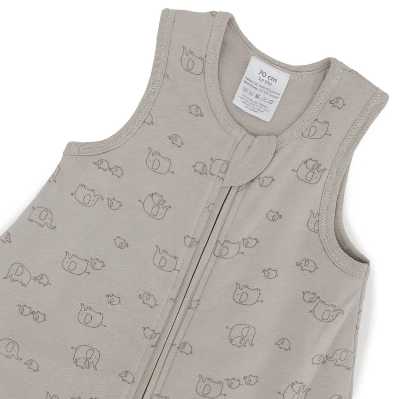 B-Ware LITTLE ONE Schlafsack Strampelsack Elephant Grey Bio Baumwolle ärmellos 80 cm