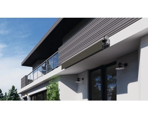 D-Ware Gelenkarmmarkise 3,5x2,5 Stoff Uni grau Lotuseffekt RAL 9006 weißalu DEFEKTWARE