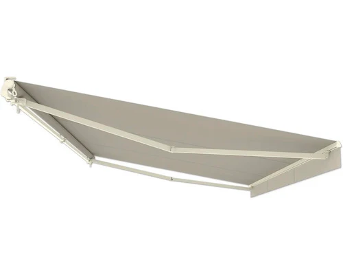 B-Ware Markise Sonnenschutz Gelenkarmmarkise Lotus Stoff Beige Gestell Perlweiß