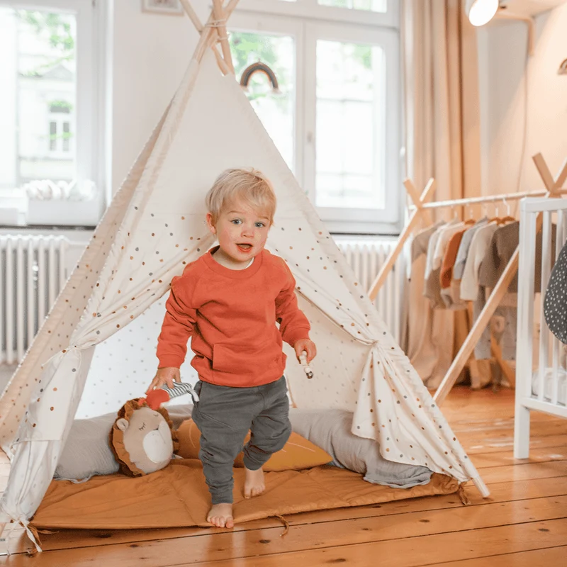 B-Ware LITTLE ONE Tipi Spielzelt Zelt Kinderzelt Matratze zwei Fenster Spielen