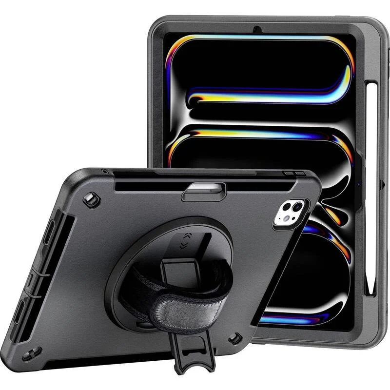 B-Ware JT Berlin Tablet Cover Hülle Apple iPad Pro 11 2024 Schwarz Ständer Handschla451