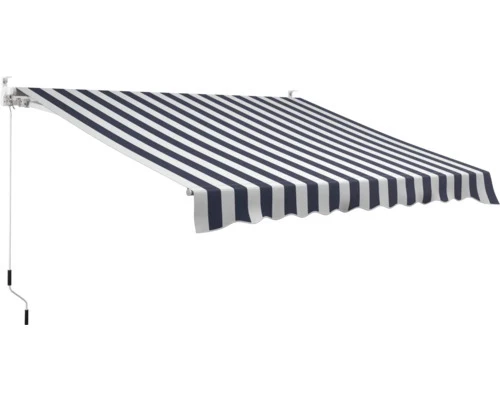 B-Ware Gelenkarmmarkise 3x2,5m blau/weiß UV-beständig für Balkon Terrasse