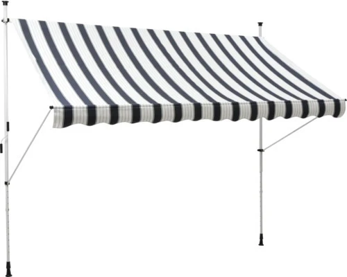 B-Ware Hornbach Klemmmarkise 300x160 cm blau/weiß für Balkon Terrasse Sonnenschutz
