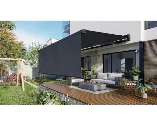 B-Ware Markise Sonnenschutz Balkon Terrasse Vernazza Halbkassettenmarkise Anthrazit