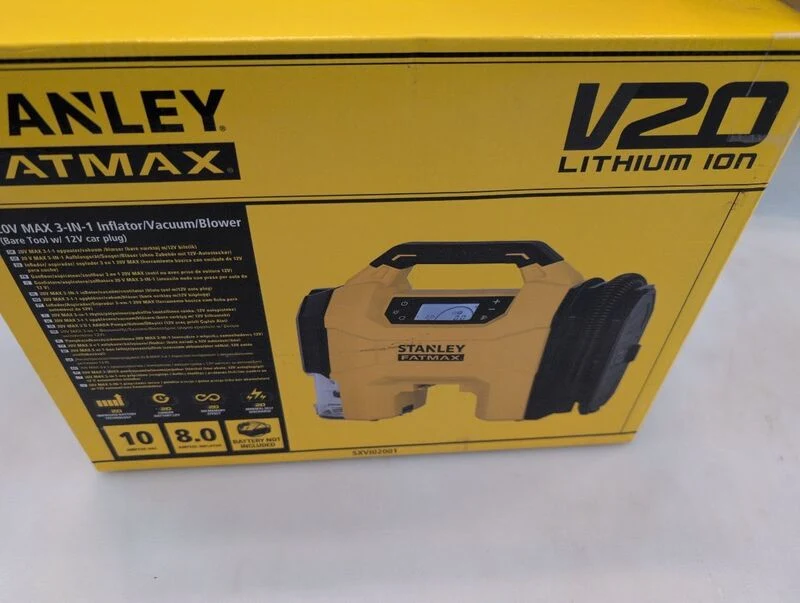 B-Ware Stanley Akku-Kompressor 10 Bar 12 V Adapter Digitales Display Luftpumpe 2.95kg