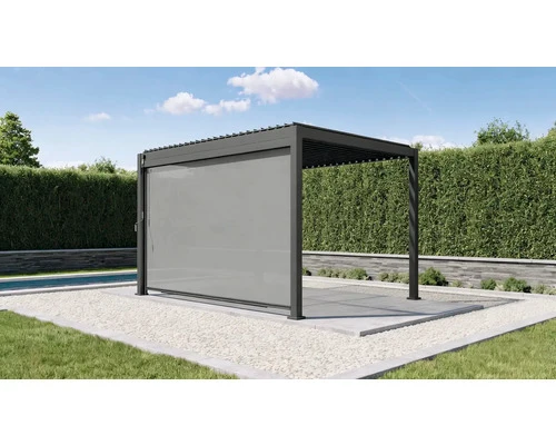 B-Ware Pergola Set 3x4 Lamellendach mit Beschattung für Garten Anthrazit