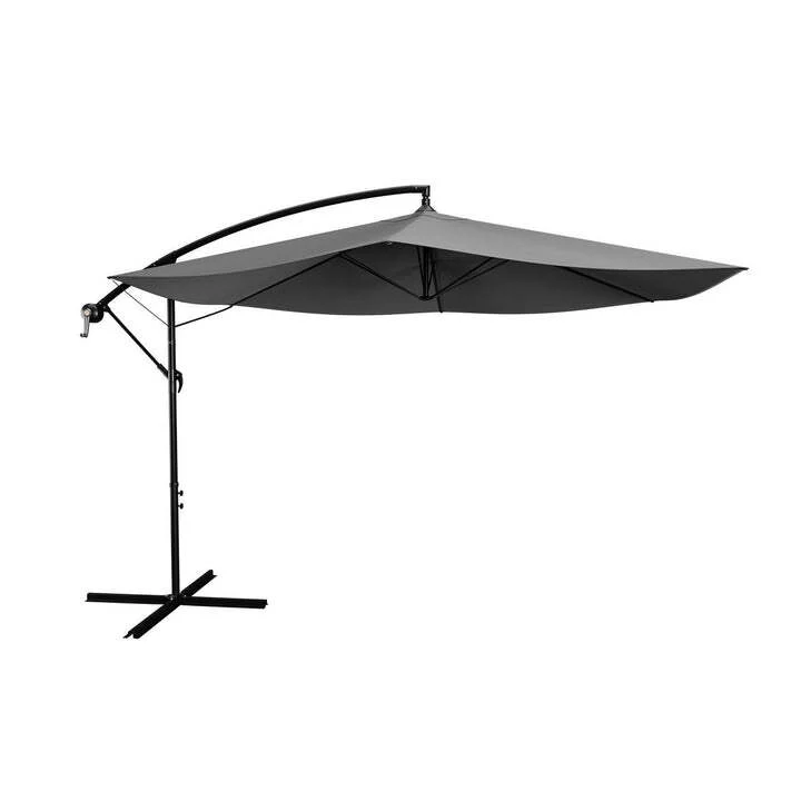 B-Ware Ampelschirm Garten Brazil Sonnenschirm 3,5 m mit Kurbel und Standfuß Schirm