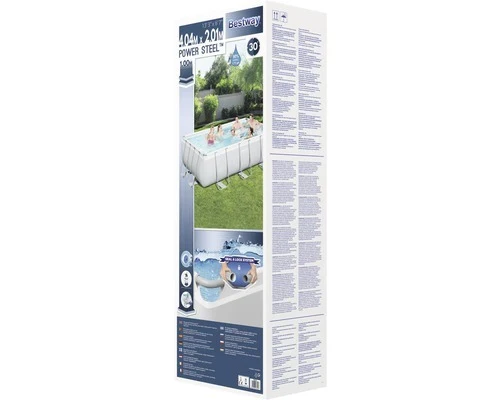 B-Ware Bestway Aufstellpool Framepool Gartenpool 404x201x100cm grau inkl Filter Leiter