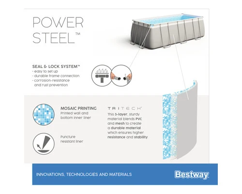 B-Ware Bestway Aufstellpool Framepool Gartenpool 404x201x100cm grau inkl Filter Leiter