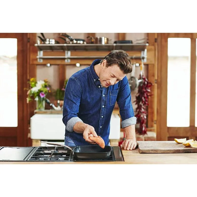 B-Ware TEFAL Jamie Oliver Premium Grillpfanne Pfanne Bratpfanne Induktion Aluguss 23x27