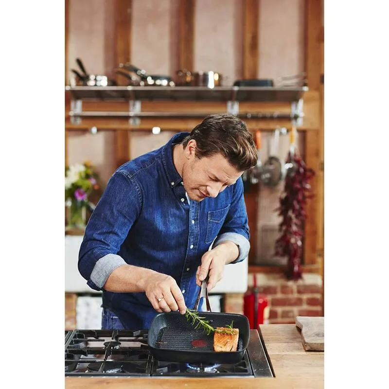 B-Ware TEFAL Jamie Oliver Premium Grillpfanne Pfanne Bratpfanne Induktion Aluguss 23x27